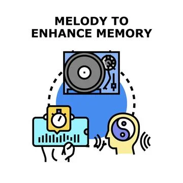 Melody enhancing memory concept, improving brain cognitive function イラスト素材