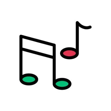 Melody flat color icon Stock Illustration