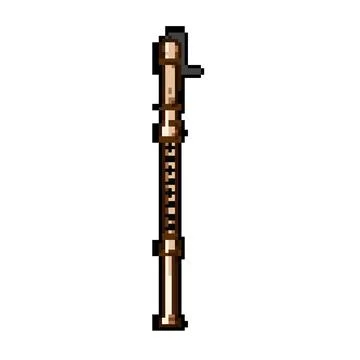 Melody flute pixel art vector illustration Stock Illustration