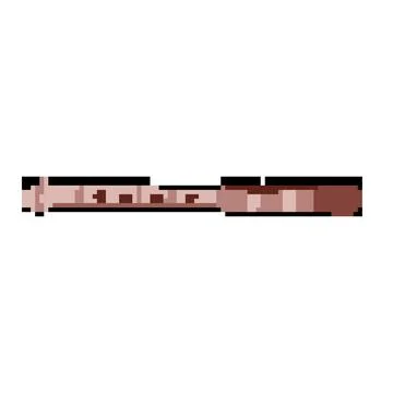 Melody flute pixel art vector illustration Stock Illustration