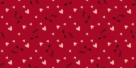 Melody of love vector seamless pattern Stock Illustration