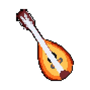 Melody mandolin pixel art vector illustration 스톡 일러스트