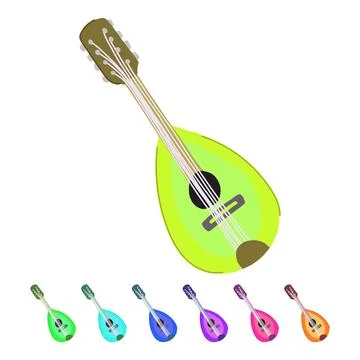 Melody mandolin vector cartoon graphic Stock Illustration
