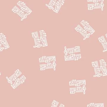 Melody music line seamless pattern Illustrazione stock