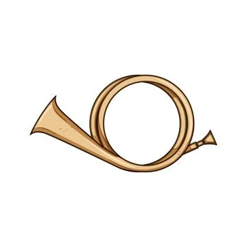 Melody post horn cartoon vector illustration Illustrazione stock