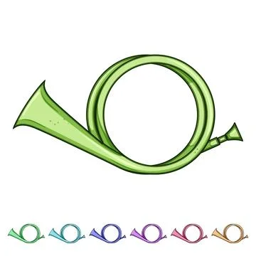 Melody post horn cartoon vector graphic 스톡 일러스트