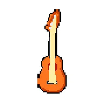Melody ukulele pixel art vector illustration 스톡 일러스트