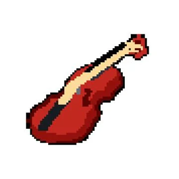 Melody violin pixel art vector illustration 스톡 일러스트