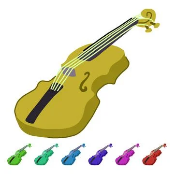 Melody violin vector cartoon graphic Stock Illustration