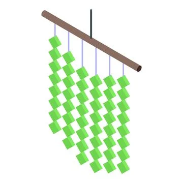 Melody wind chime icon isometric vector. Traditional decorative wave bell Illustrazione stock
