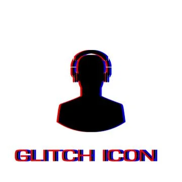 Meloman icon flat Stock Illustration