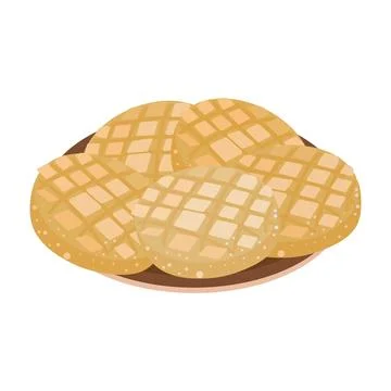 Melon bun Maronpan with a crispy crust Illustrazione stock