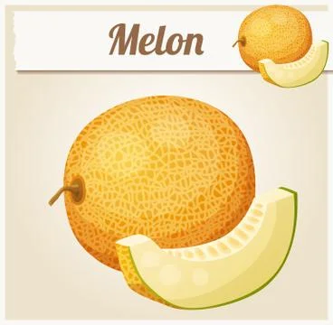 Melon. Cartoon vector icon Stock Illustration