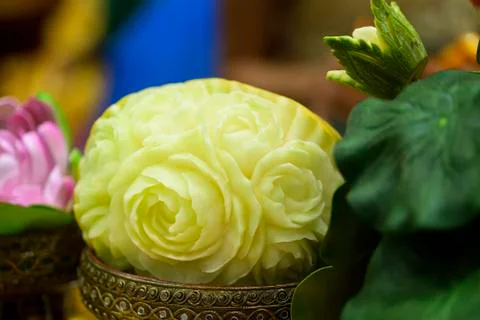 Melon carved Stock Photos