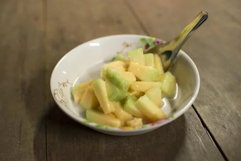 Melon cooked to make sweet coconut milk. Stock Photos