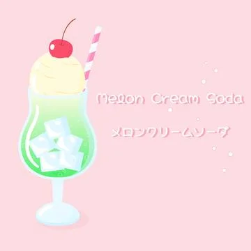 Melon cream soda Stock Illustration