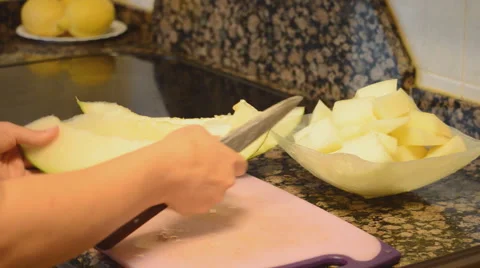 Melon Cut Into Pieces Stock Footage 64898651