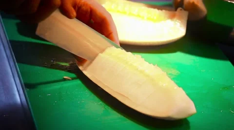 Melon cut into pieces Stock Footage 65885455