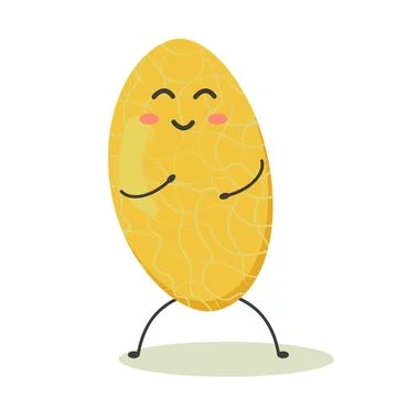 Melon is cute in a kawaii style Stock Illustration