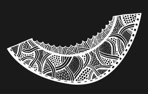 Melon exotic fruit with abstract pattern Ilustração Stock