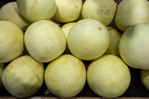 Melon in food store Stock Photos