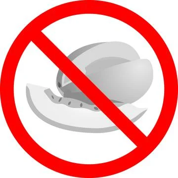 Melon with a forbidden sign. Vector illustration. Stock Illustration