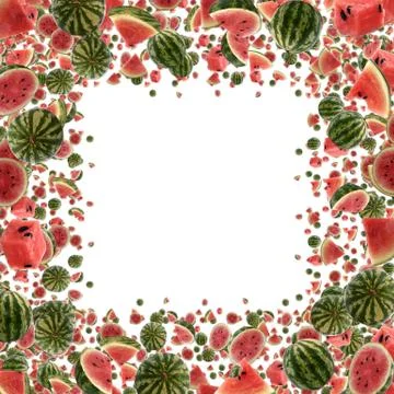 Melon frame (on white) Stock Illustration