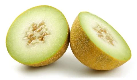 Melon fruit isolated on white Stock-Fotos