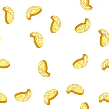 Melon fruit isometric icon seamless pattern Stock Illustration