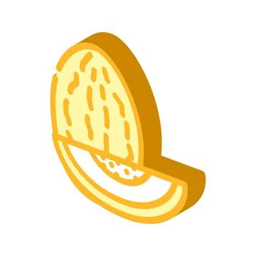 Melon fruit isometric icon vector illustration Stock Illustration