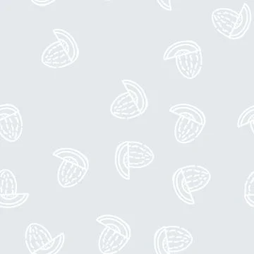 Melon fruit line vector seamless pattern Stock Illustration