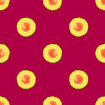 Melon fruit repeat pattern Illustrazione stock