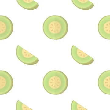 Melon fruit seamless pattern Stock Illustration