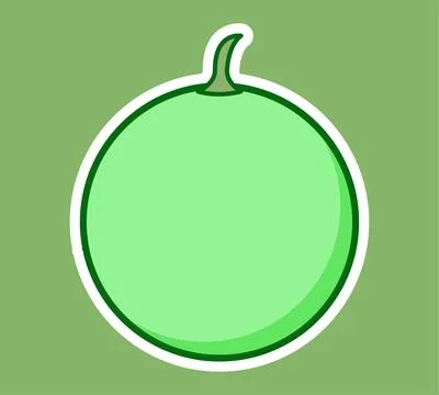 Melon fruit stickers Stock Illustration