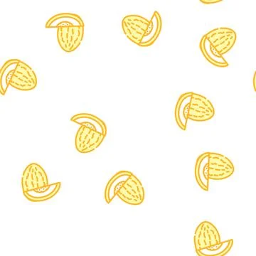 Melon fruit vector seamless pattern Illustrazione stock