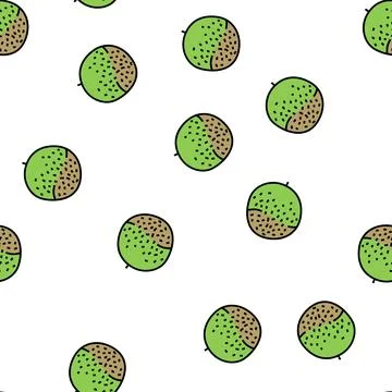 Melon green cantaloupe vector seamless pattern Stock Illustration