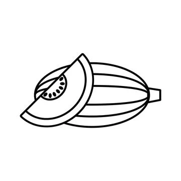 Melon icon element of fruit icon for mobile concept and web apps. Thin line m Illustrazione stock