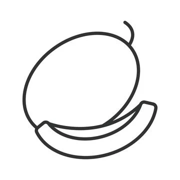 Melon icon in line design. melon fruit sweet fresh organic healthy summer food Иллюстрация