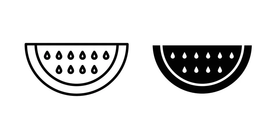 Melon icon vector, symbol, logo illustrations Stock Illustration