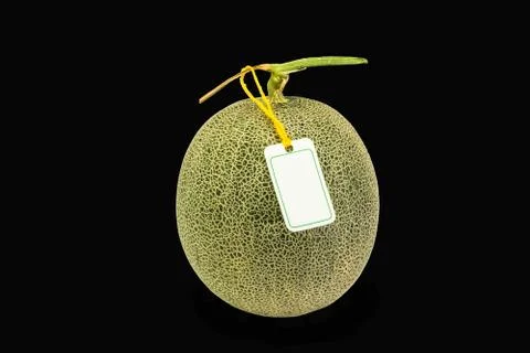 A melon isolated on black background 스톡 사진