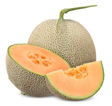Melon isolated with clipping path Stock Photos