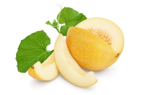 Melon isolated on white background with full depth of field Stock Photos