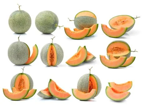 Melon isolated on white background Stock Photos