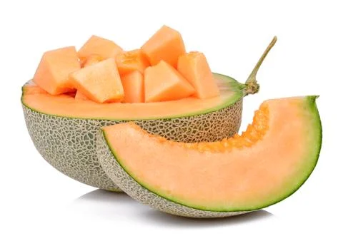 Melon isolated on the white background Stock Photos