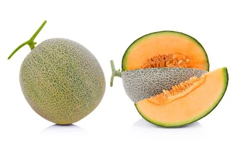 Melon isolated on white background Stock Photos
