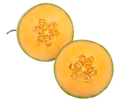Melon isolated on the white background top view. Stock Photos