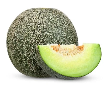 Melon isolated on white with clipping path Stock Photos