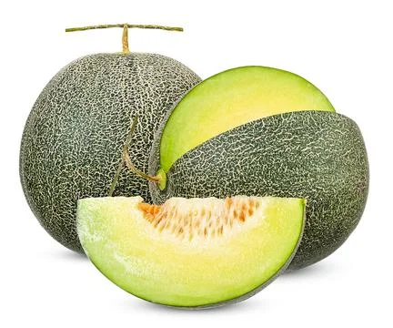 Melon isolated on white with clipping path Stock Photos