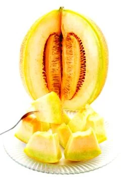 Melon isolated on white Stock Photos