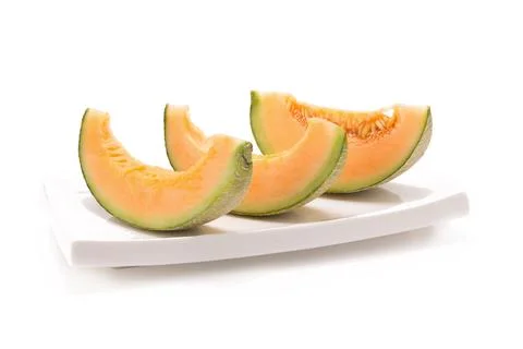 Melon isolated on white Stock Photos